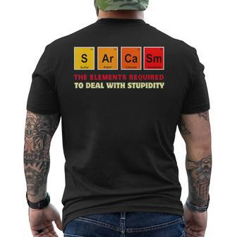 Sarkasmus Elements Dummheit Lustiger Chemie Wissenschaft Lehrer T-Shirt mit Rückendruck - Seseable