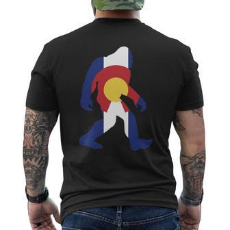 Sasquatch Colorado Flag Bigfoot Colorado Patriotic Mens Back Print T-shirt - Thegiftio UK