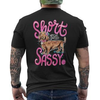 Short And Sassy Dachshund Lover Dog Cute Men's T-shirt Back Print - Monsterry UK