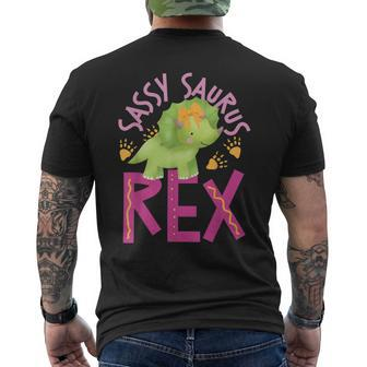Sassy Saurus Cute Dinosaurs For Girls Men's T-shirt Back Print - Monsterry CA