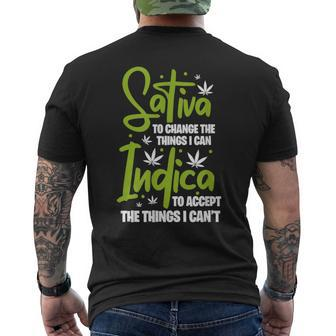 Sativa To Change The Things I Can Indica Cannabis Weed Leaf Men's T-shirt Back Print - Monsterry AU