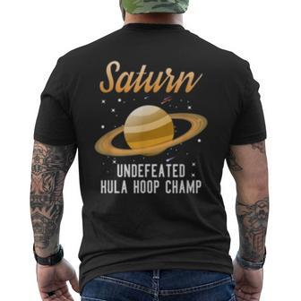 Saturn Undefeated Hula Hoop Champion Space Science Men's T-shirt Back Print - Monsterry AU