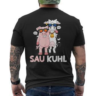 Sau Kuhl Word Game Cows Pig T-Shirt mit Rückendruck - Seseable