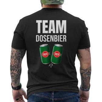 Saufn Saufnn Junggesellenabschied Frau Mann Team Dosenbier T-Shirt mit Rückendruck - Geschenkecke