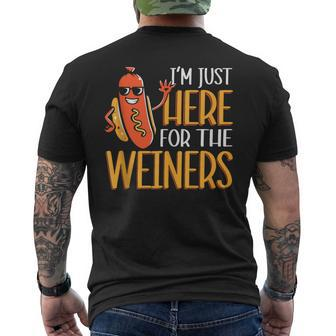 Sausage I'm Just Here For The Wieners Hot Dog Men's T-shirt Back Print - Monsterry