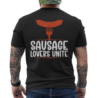 Sausage Lovers Unite Bbq Men's T-shirt Back Print - Thegiftio UK