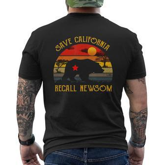 Save California Recall Newsom Vintage Sunset Shirt Mens Back Print T-shirt - Seseable