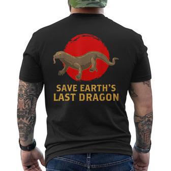 Save Earth’S Last Dragon Reptile Lover Komodo Dragons Men's T-shirt Back Print - Monsterry UK