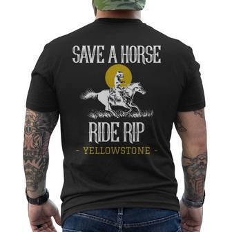 Save A Horse Ride Rip Yellowstone Montana Men's T-shirt Back Print | Mazezy DE