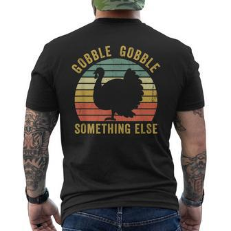 Save A Turkey Thanksgiving Gobble Trot Vintage Vegan Men's T-shirt Back Print - Monsterry