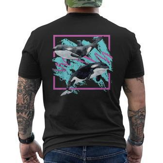 Save Whales 90S Orca Ocean Animals Chart Mammals Guide Eco Men's T-shirt Back Print - Monsterry