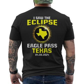 I Saw The Eclipse Eagle Pass Texas Total Solar Eclipse 2024 Men's T-shirt Back Print - Thegiftio UK