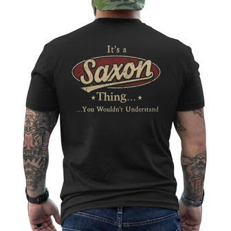 Saxon Shirt Personalized Name T Shirt Name Print T Shirts Shirts With Name Saxon Mens Back Print T-shirt - Thegiftio UK