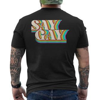 Say Gay Retro Vintage Florida Its Ok To Say Gay Mens Back Print T-shirt - Thegiftio UK