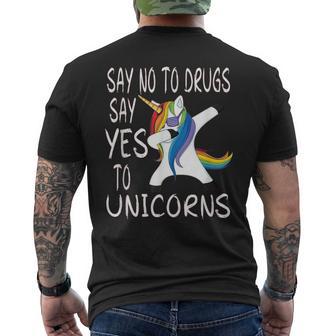 Say No To Drugs Say Yes To Unicorns Red Ribbon Week Men's T-shirt Back Print - Monsterry DE