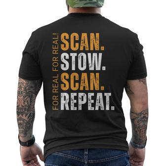 Scan Stow Scan Repeat Warehouse Worker Men's T-shirt Back Print - Thegiftio UK