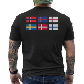 Scandinavia Flag The Nordic Country's Flag Northern Europe Men's T-shirt Back Print - Monsterry UK