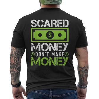 Scared Money Dont Make Money Dollar Cash Graphic Boss Men's T-shirt Back Print - Monsterry AU