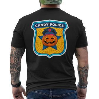 Scary Theme Party Candy Police Security Treat Inspector Team Men's T-shirt Back Print - Monsterry CA