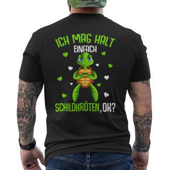 Schildkröte Ich Mag Halt Schildkröten German Langu T-Shirt mit Rückendruck - Geschenkecke