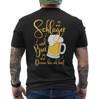 Schlager Und Bier Darum Bin Ich Hier Festival S T-Shirt mit Rückendruck - Seseable