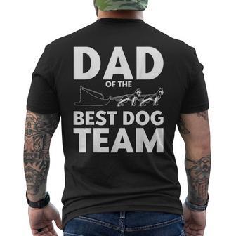 Schlittenhunderennen Papa Bestes Hundeteam Hundeschlitten T-Shirt mit Rückendruck - Geschenkecke