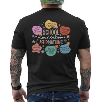School Counselor Affirmations School Counseling Men's T-shirt Back Print - Seseable