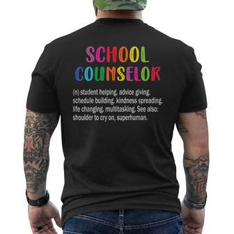 School Counselor Definition School Counselor Appreciation Men's T-shirt Back Print - Thegiftio UK