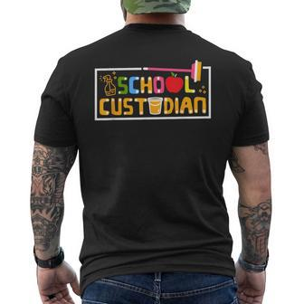 School Custodian Janitor And School Custodian Cleaning Men's T-shirt Back Print - Thegiftio UK