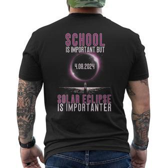 School Is Important But Solar Eclipse Is Importanter Men's T-shirt Back Print - Monsterry AU