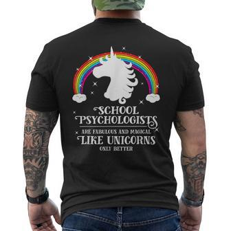 School Psychologists Magical Like Unicorns Men's T-shirt Back Print - Monsterry