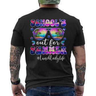 School's Out For Summer Lunch Lady Life Sunglasses Tie Dye Men's T-shirt Back Print - Seseable