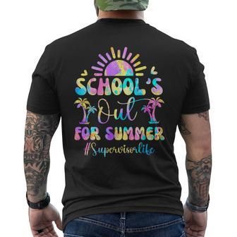 School's Out For Summer Supervisor Life Last Day Of School Men's T-shirt Back Print - Monsterry