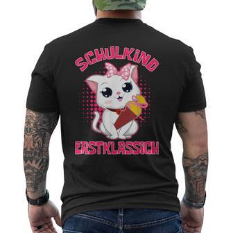 Schulkind Erstklassig Katz T-Shirt mit Rückendruck - Geschenkecke