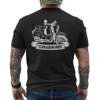 Schwalbenfahrer Schwalbe Ddr Moped Nostalgia T-Shirt mit Rückendruck - Seseable