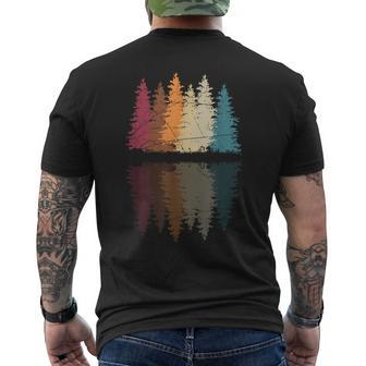 Schwarzes Kurzärmliges Herren-T-Kurzärmliges Herren-T-Shirt Waldspiegelung, Aquarell Design - Seseable