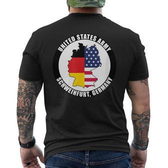 Schweinfurt Germany United States Army Military Veteran Men's T-shirt Back Print - Monsterry