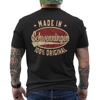 Schwenningen Retro Logo Schwenningen Black S T-Shirt mit Rückendruck - Seseable