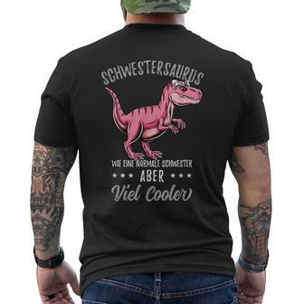 Schwestersaurus Lustiges Schwester Dinosaurier T-Shirt mit Rückendruck - Geschenkecke