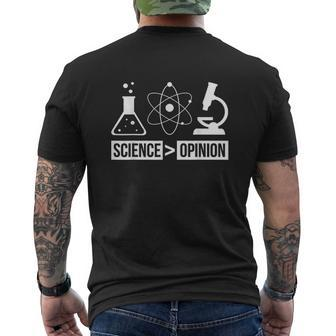 Science Day Scientist Facts Evidence Science Mens Back Print T-shirt - Seseable