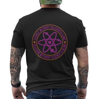 Science Without Religion Is Lame Religion Without Science Is Blind Mens Back Print T-shirt - Thegiftio UK