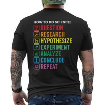 The Scientific Method Science Lovers Fitted Men's T-shirt Back Print - Monsterry