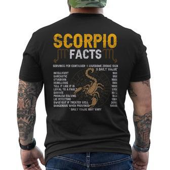 Scorpio Facts Zodiac Sign Personality Horoscope Facts Men's T-shirt Back Print - Monsterry CA