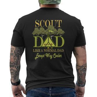 Scout Dad Cub Leader Boy Camping Scouting Men Mens Back Print T-shirt | Mazezy