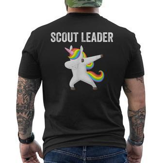 Scout Leader Dabbing Unicorn Scouting Men's T-shirt Back Print - Monsterry AU