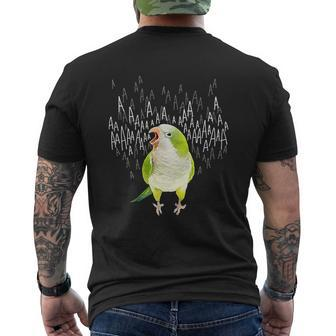 Screaming Green Quaker Parrot Mens Back Print T-shirt - Thegiftio UK