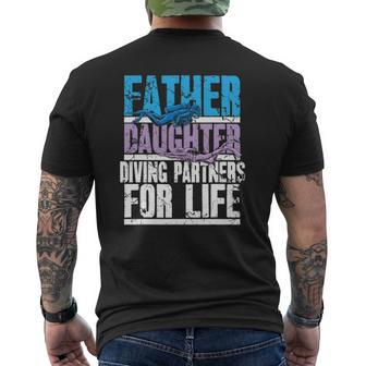 Scuba Diving Dad And Daughter Diving Partners For Life Mens Back Print T-shirt | Mazezy