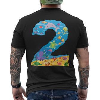 Under The Sea Cartoon Fish Starfish Second Number 2 Men's T-shirt Back Print - Monsterry CA