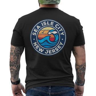 Sea Isle City New Jersey Nj Vintage Nautical Waves Men's T-shirt Back Print - Monsterry AU