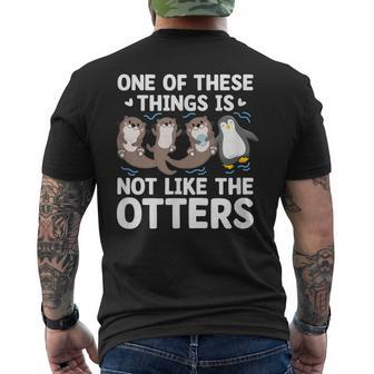 Sea Otters Penguin One Of These Things Not Like The Otters Men's T-shirt Back Print - Monsterry DE